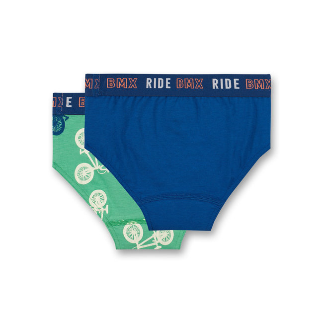 SANETTA Boys briefs (double pack) green and blue BMX