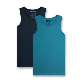 SANETTA Boys undershirt (double pack) blue and dark blue