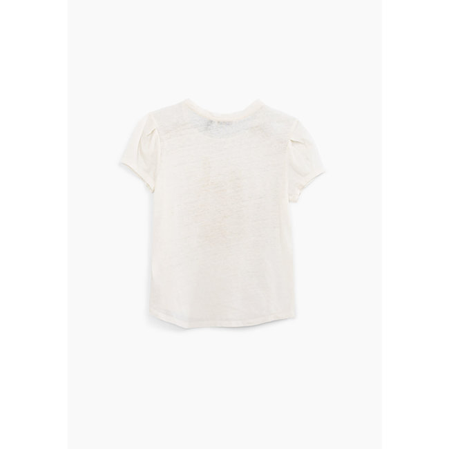 IKKS GIRLS’ OFF-WHITE T-SHIRT WITH GOLD SLOGAN
