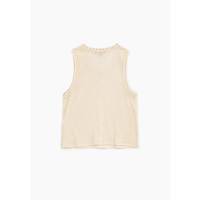 IKKS GIRLS’ CHAMPAGNE STUDDED VEST TOP