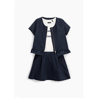 IKKS GIRLS' NAVY 2-IN-1 DRESS WITH ZIPPED TOP