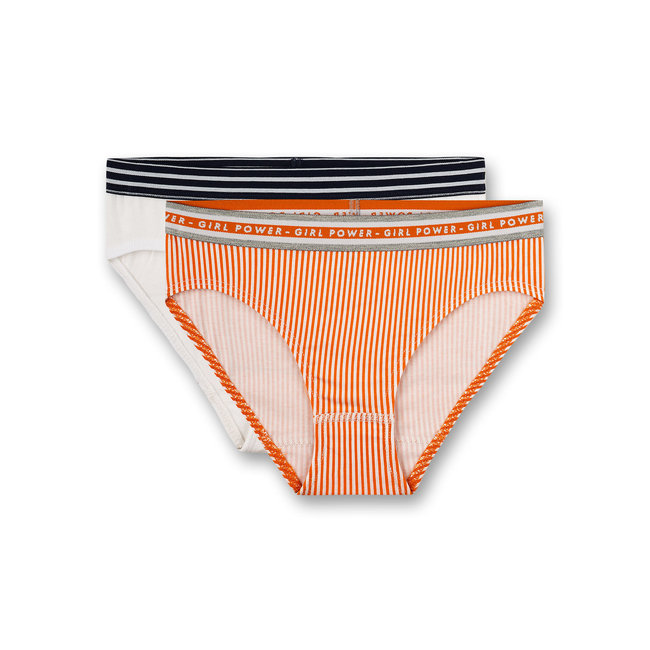 SANETTA Girls' Rioslip (double pack) orange and white athleisure workout