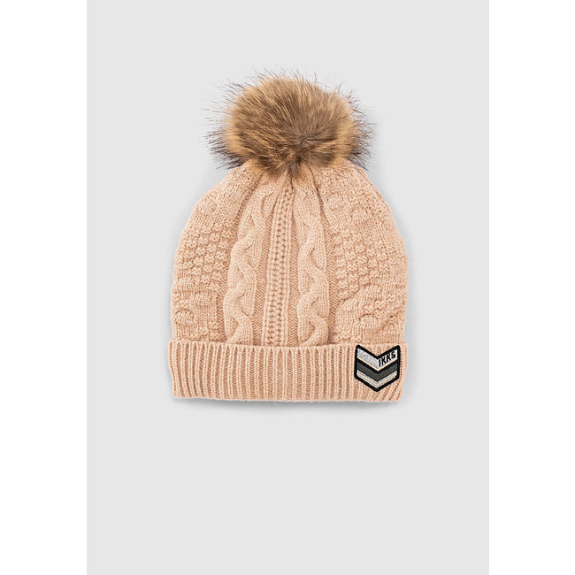 GIRLS' POWDER PINK FUR-LINED KNIT 
