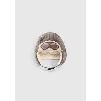 IKKS Baby boys’ sesame fur-lined ear-flap hat + biker-goggles