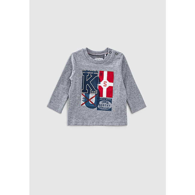 IKKS Baby boys' dark grey flag T-shirt