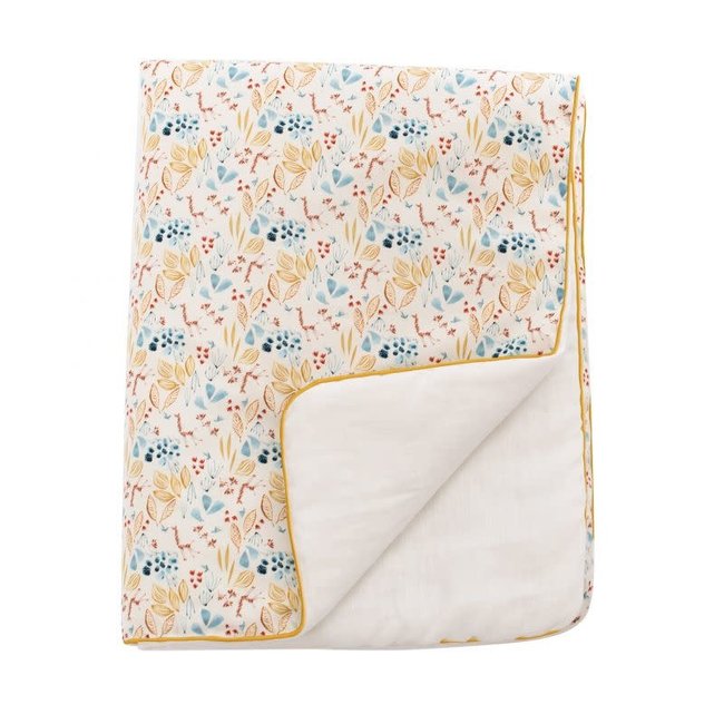 MOULIN ROTY Baby Blanket Floral 90x69cm