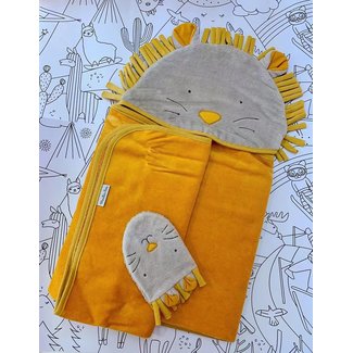 MOULIN ROTY Sous Mon Baobab - Hooded Towel and Mitt Set