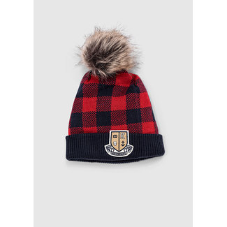 IKKS Baby boys’ mid-red check beanie