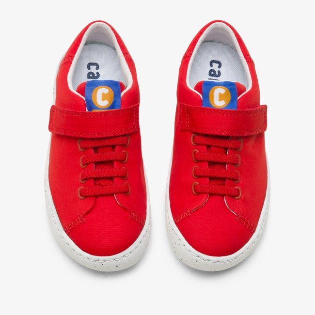 CAMPER Peu touring Red shoe with velcro and laces for kids