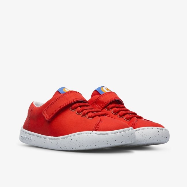 CAMPER Peu touring Red shoe with velcro and laces for kids