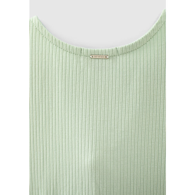 IKKS GIRLS’ MINT RIBBED CROPPED T-SHIRT WITH BOW