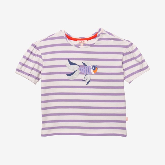 CATIMINI Girls' striped fish T-shirt