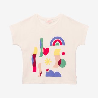 CATIMINI Girls' artsy ecru T-shirt