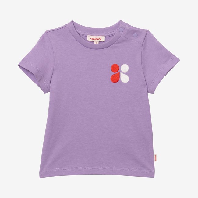 CATIMINI Baby girl's purple embroidery T-shirt