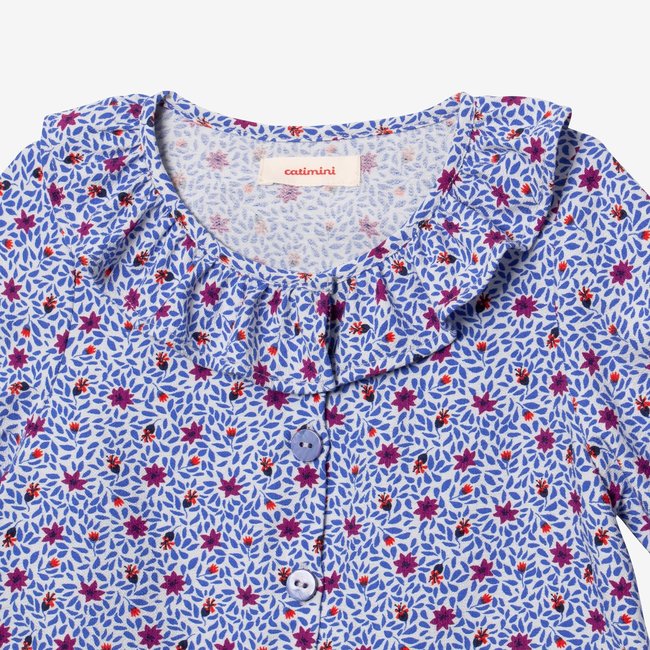 CATIMINI Girl's micro-floral blouse with snap
