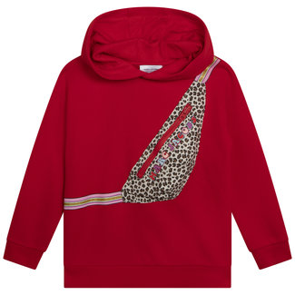 THE MARC JACOBS GIRLS RED HOODIE W/CHEETAH FANNY PACK