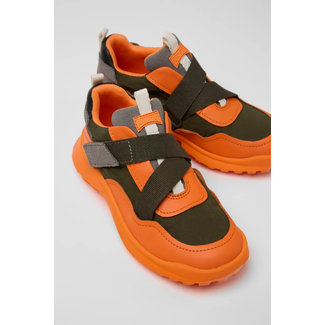 CAMPER Crclr Orange Leather and Textile Sneakers