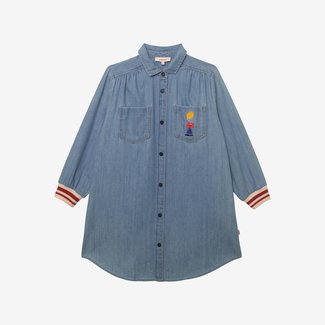 CATIMINI Girls' embroidered blue denim shirt