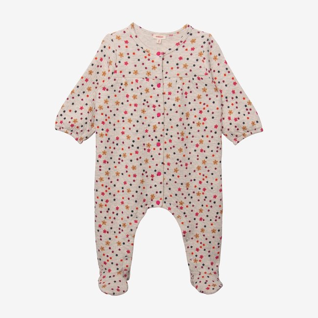 CATIMINI Newborn girls' heather grey footie pajama