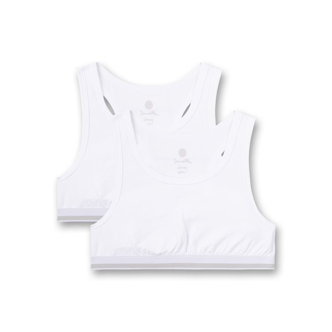 SANETTA Girls Bustier (double pack) white