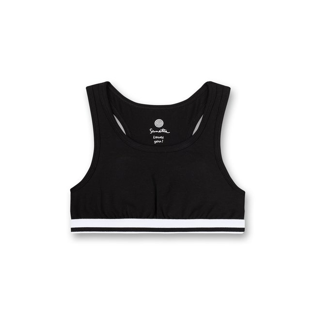 SANETTA Girls' bustier (double pack) gray melange and black