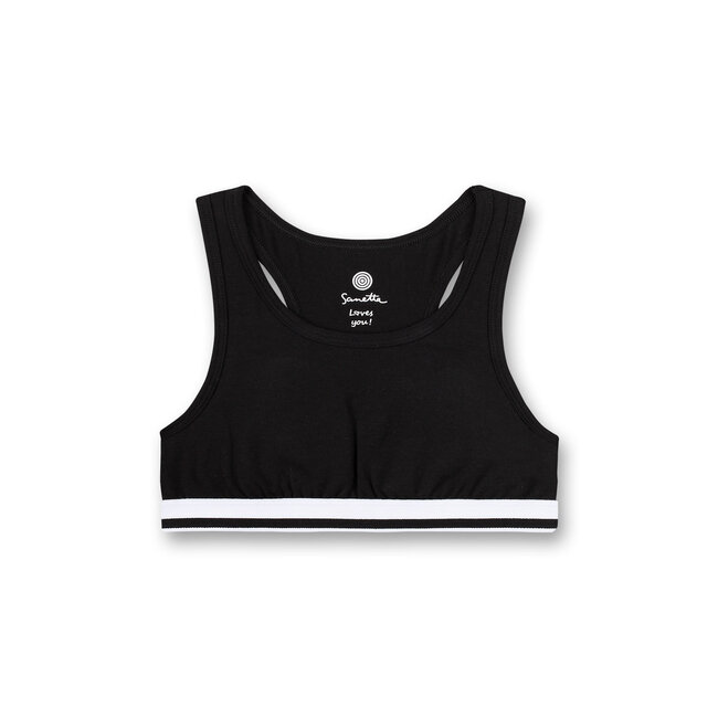 SANETTA Girls' bustier (double pack) gray melange and black