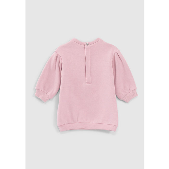 IKKS BABY GIRLS' PINK SWEATSHIRT DRESS WITH EMBOSSED LIGHTNING