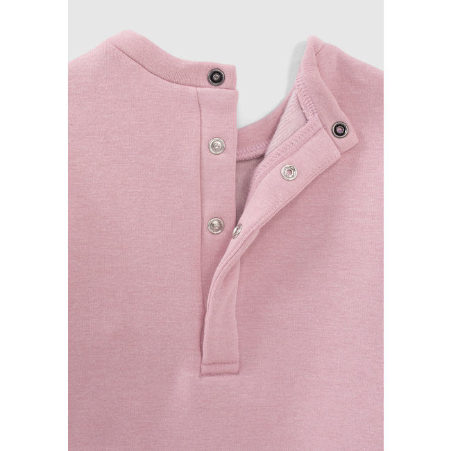 IKKS BABY GIRLS' PINK SWEATSHIRT DRESS WITH EMBOSSED LIGHTNING