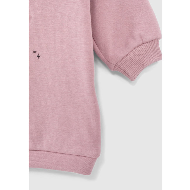 IKKS BABY GIRLS' PINK SWEATSHIRT DRESS WITH EMBOSSED LIGHTNING