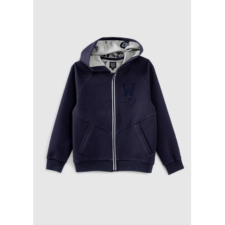 IKKS BOYS’ NAVY CARDIGAN WITH ALL-OVER PRINT INSIDE