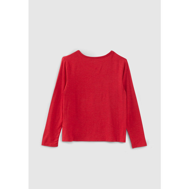 IKKS GIRLS’ LIGHT RED T-SHIRT WITH XL HEART ON FRONT