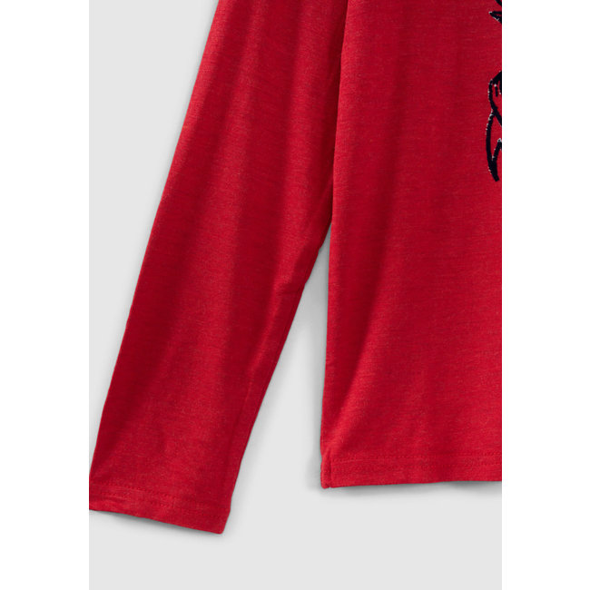 IKKS GIRLS’ LIGHT RED T-SHIRT WITH XL HEART ON FRONT