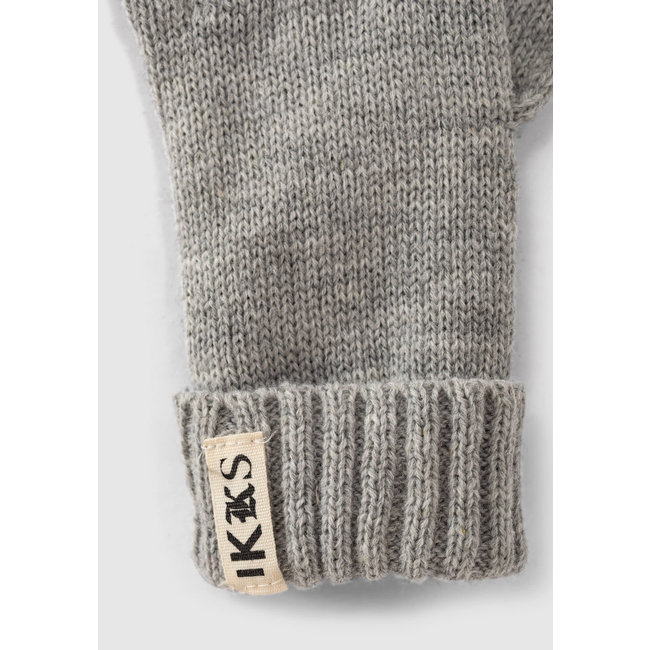 IKKS BOYS’ MEDIUM GREY MARL KNIT GLOVES