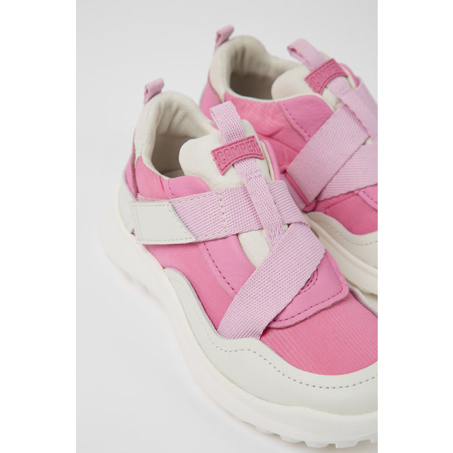 CAMPER Crclr Pink Leather and Textile Sneakers