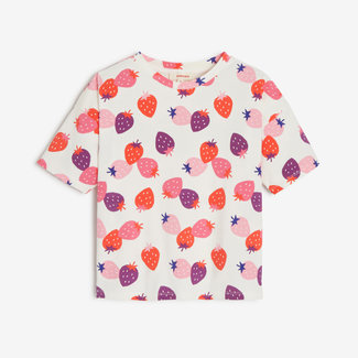 CATIMINI Girls ' ecru T-shirt with strawberry motifs