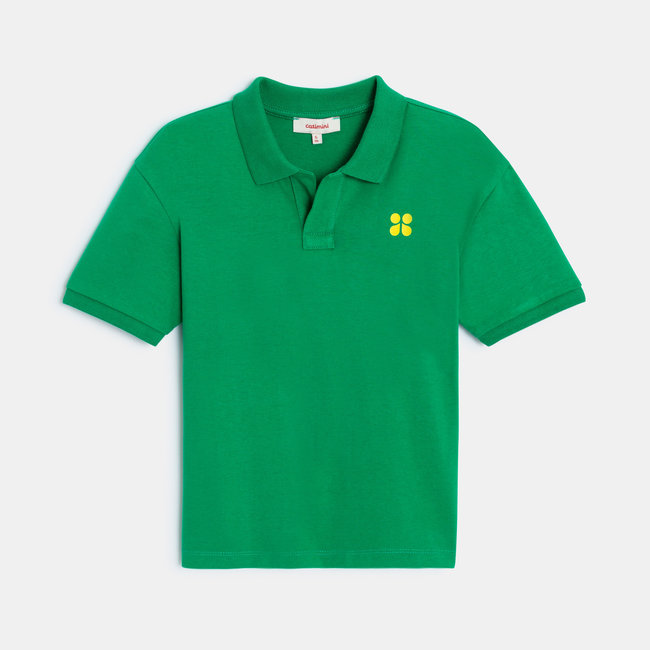 CATIMINI Boy 's tropical green polo shirt