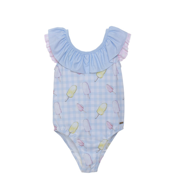 PATACHOU Mini Girl Blue Ice Cream Swimsuit