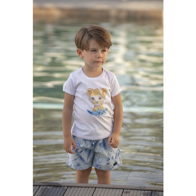 PATACHOU Mini Boy Trip Story Swimwear White T-Shirt