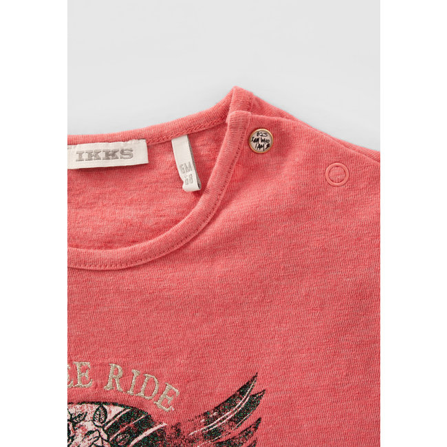 IKKS BABY GIRLS’ RED T-SHIRT WITH WINGED HELMET