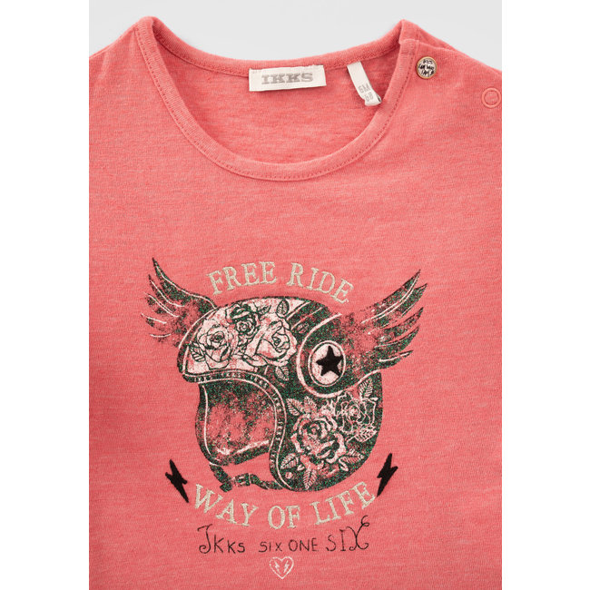 IKKS BABY GIRLS’ RED T-SHIRT WITH WINGED HELMET