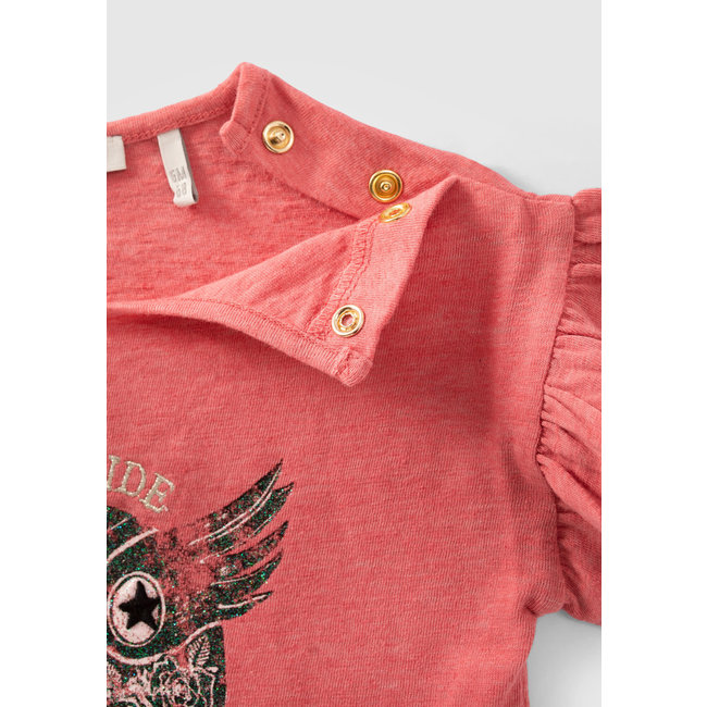 IKKS BABY GIRLS’ RED T-SHIRT WITH WINGED HELMET