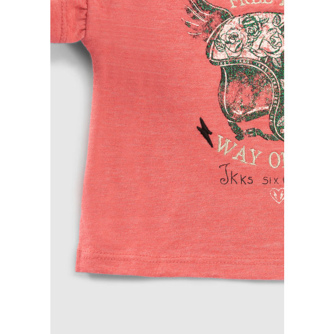 IKKS BABY GIRLS’ RED T-SHIRT WITH WINGED HELMET
