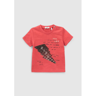 IKKS BABY BOYS’ RED T-SHIRT WITH 3D LIGHTNING IMAGE