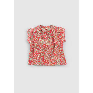 IKKS BABY GIRLS’ RED FLORAL PRINT T-SHIRT