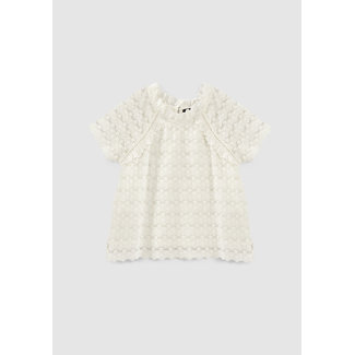 IKKS GIRLS’ OFF-WHITE LACE BLOUSE