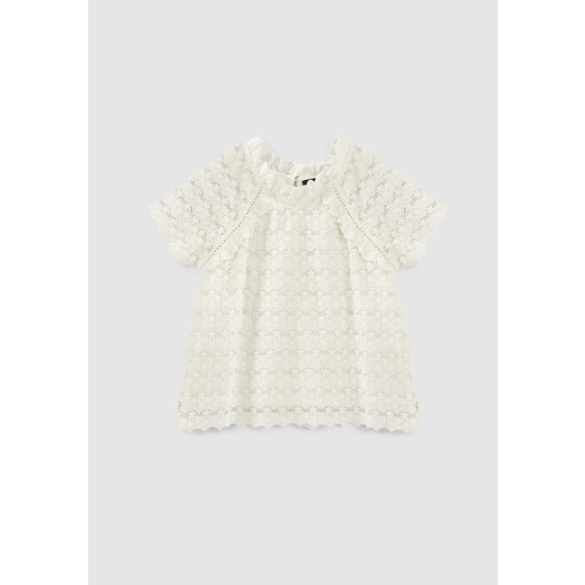 IKKS GIRLS’ OFF-WHITE LACE BLOUSE