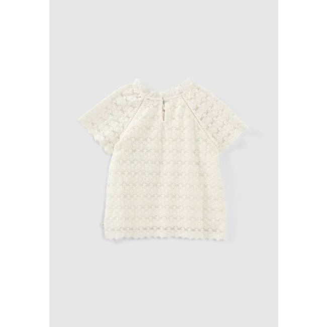 IKKS GIRLS’ OFF-WHITE LACE BLOUSE