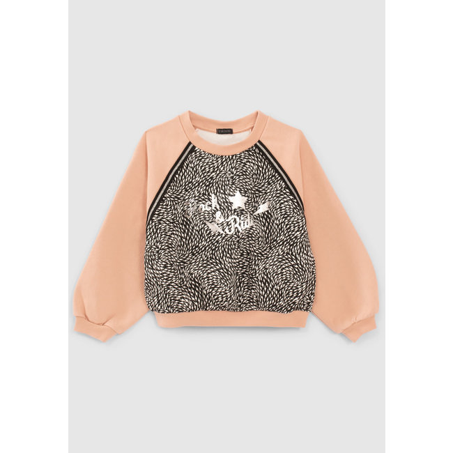 IKKS GIRLS’ PINK GRAPHIC PRINT SWEATSHIRT