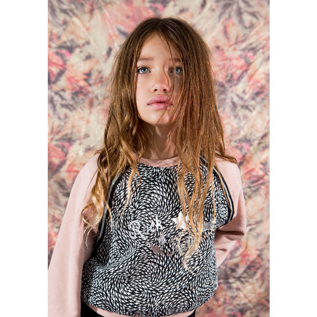 IKKS GIRLS’ PINK GRAPHIC PRINT SWEATSHIRT