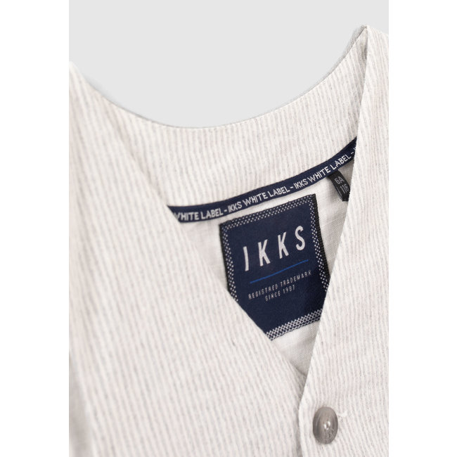 IKKS BOYS' BEIGE STRIPED SUIT WAISTCOAT